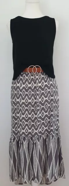 Roxy Skirt Sz 12/14 Boho Maxi Tribal Print W/Pockets