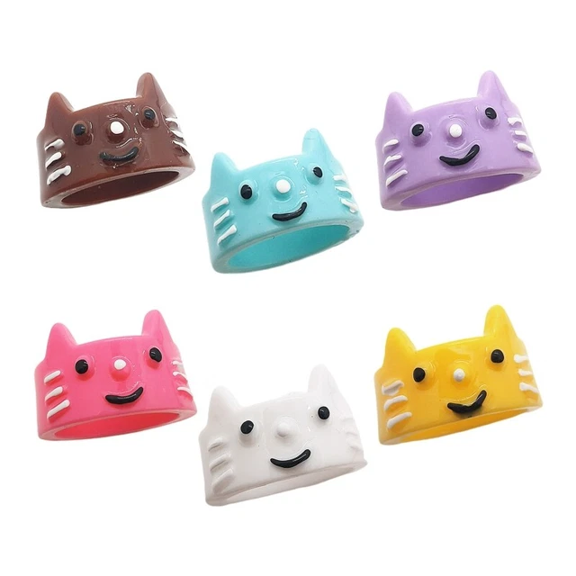 Cartoon Resin for Women Teen Girls Trendy Jewelry Rings Charming