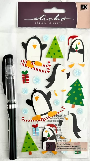 Christmas Penguins - Scrapbooking Card Stickers (NEW) Sticko