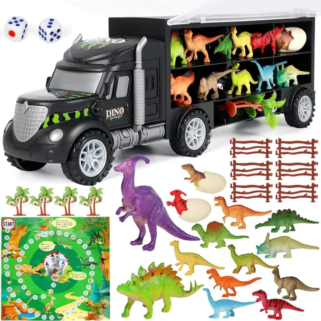 Dinosaure Jouet Enfant 3 Ans Camion Jouet de Transporteur Voiture de  Dinausore Jouet 12 Mini Figurine