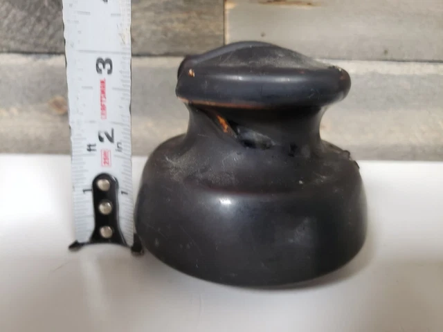 Vintage Brown Porcelain Saddleback Style Insulator 5