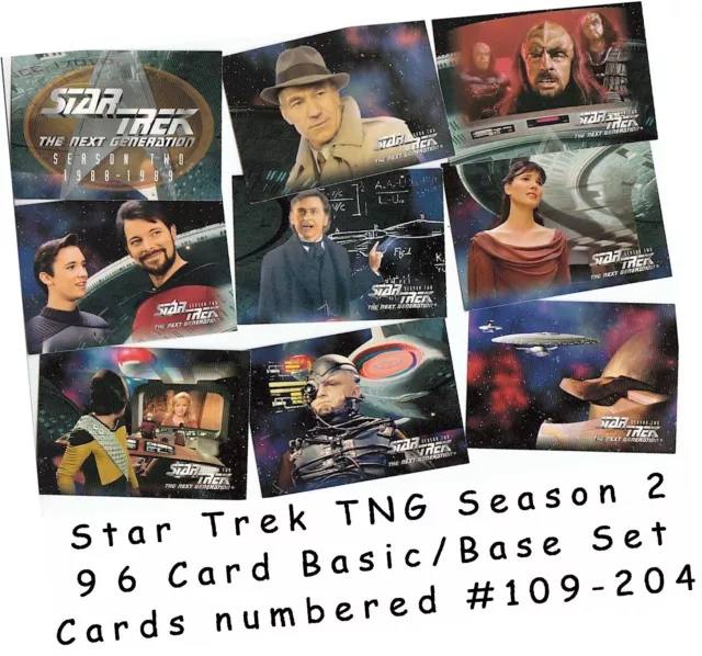 Star Trek TNG Next Generation Season 2 (Two) - 96 Card Basic/Base Set #109-204