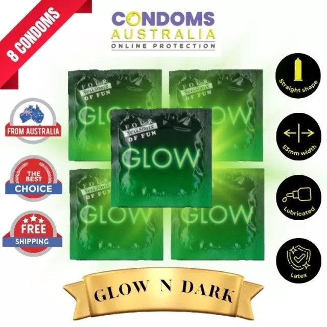 Four Seasons Glow N Dark Condoms (8 Condoms) FREE SHIPPING 2