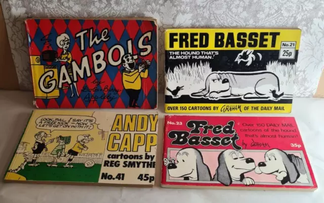 4 x Vintage Original Comic Books The Gambols 1966 Andy Capp 1978 & Fred Bassett