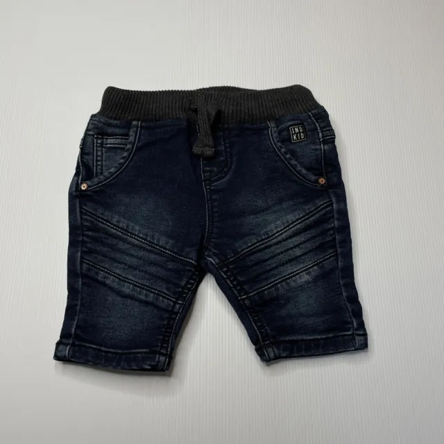 Boys size 00, Indie, dark stretch denim shorts / bottoms, elasticated, NEW