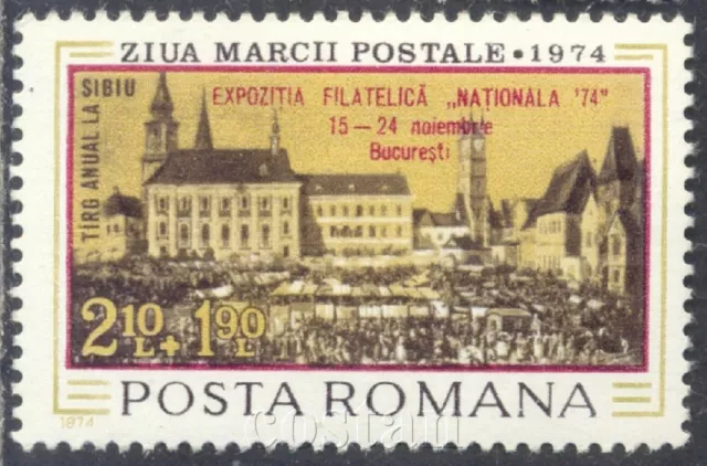 1974 SIBIU-Central Square,Year Fair,Hermannstadt,Stamp Day,Romania,3237,ovpt.MNH