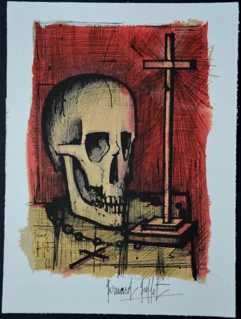 SUPERBE  LITHOGRAPHIE de  Bernard BUFFET  " Vanité "