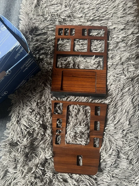 Garniture Centrale En Bois Zébrano Pour Mercedes Classe S W140 - Pièce Neuve D'origine NOS