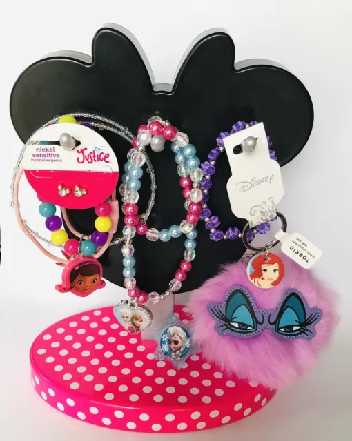 Disney Minnie Mouse Girl's Jewelry Hanger Holder Stand Organizer w kid's jewelry