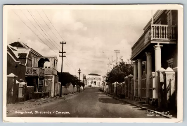 RPPC Hoogstraat, Otrabanda Curacao David Van Der Ree Street View Postcard