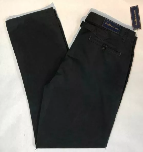 Polo Ralph Lauren Mens Officer 3 Cotton Chino Pants, Black, Size 34,35,36 - NWT