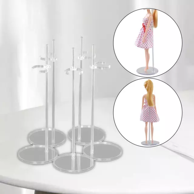 5x Acrylic Doll Holder Stand Figures Model Support Tool Prop up Girl Dolls Doll