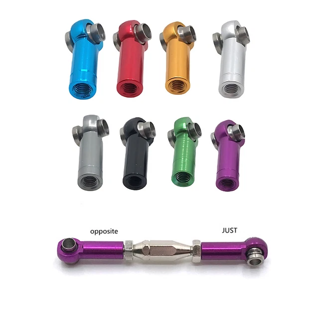 2pcs Aluminum Alloy M3 Link Rod End Joint 3MM Ball Head Hole For RC Car