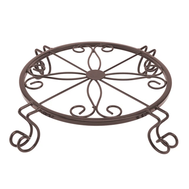 Support De Pot De Fleurs Mobile Avec Roulettes - Plateau Métal Robuste Pour Intérieur/extérieur