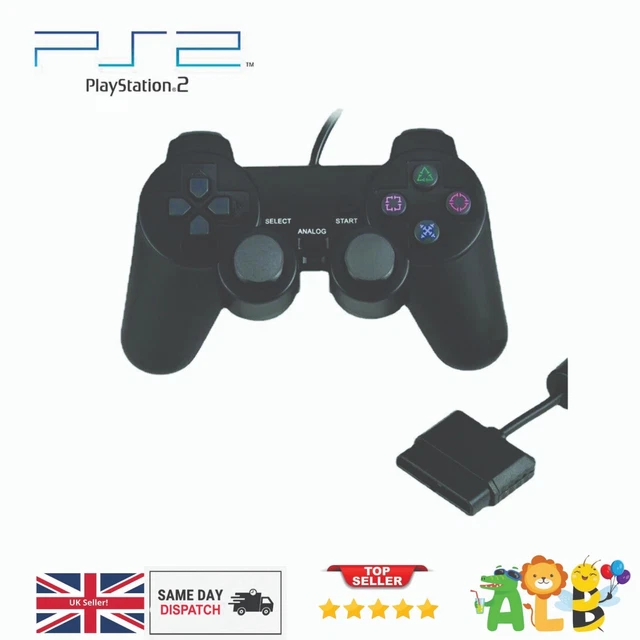 PS2 WIRED PS2 Controller Gamepad for PlayStation 2 Joypad UK Black