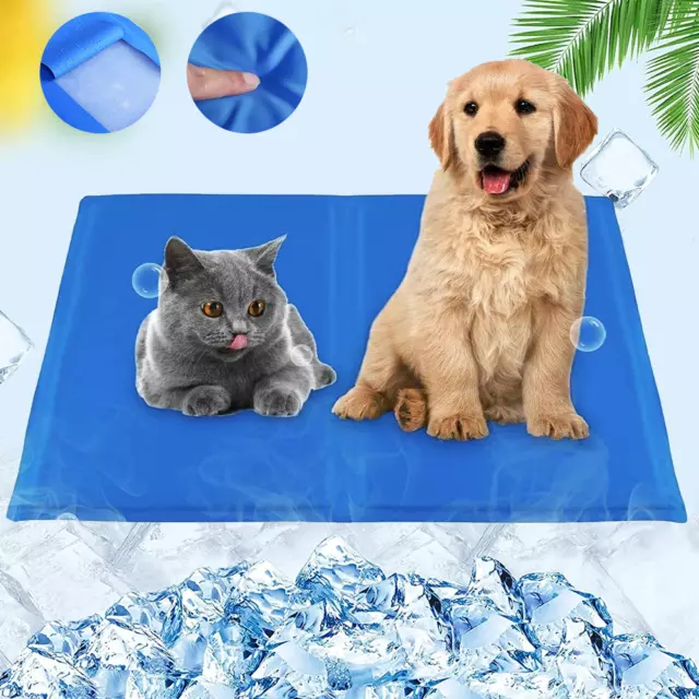 Pet Dog Cooling Mats Self Cool Gel Mat For Dogs Cats Heat Relief Pad 5 Sizes UK