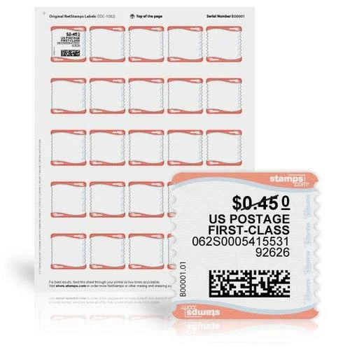 ENDICIA NETSTAMPS LABEL Sheets Stamps USPS Shipping Postage