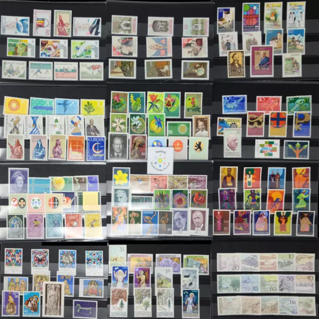 Stamp Collection Liechtenstein MNH - Each Lot: 150 Different Stamps in Full Sets