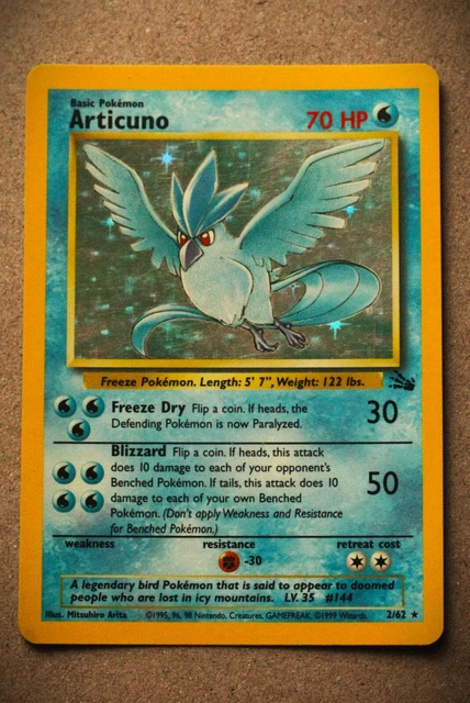 Articuno 2/62 | Fossil Set | Holo Rare | Pokemon Card WOTC - CONDITION = MINT!!