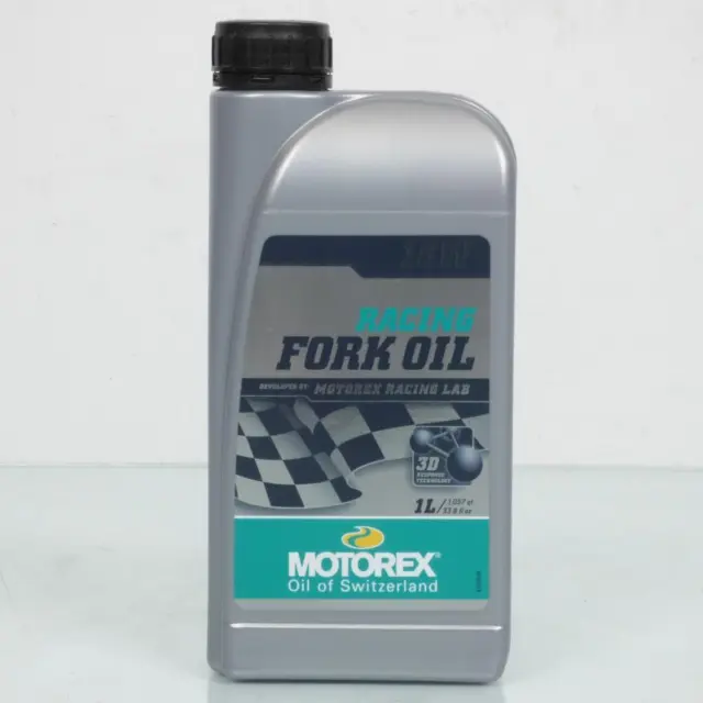 Bidon d'huile de fourche 15W Motorex Racing Fork Oil 3D 1L pour moto Neuf
