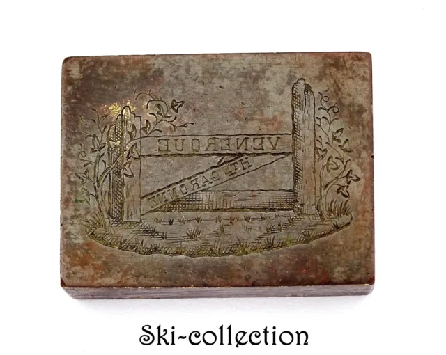 Antique Sceau Stamp Ex-Libris Venerque, High Garonne. France Bronze. 19th No S