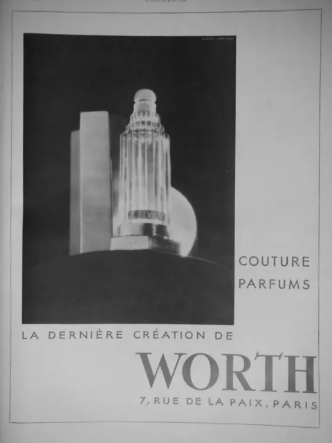 Publicité De Presse 1931 Dernière Création De Worth Couture Parfums -Advertising