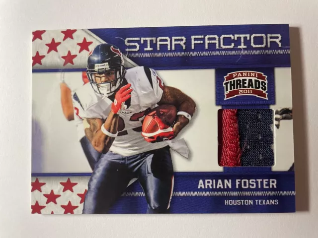 2011 Panini Threads NFL Star Factor PLAYER WORN PATCH Arian Foster Texans /99