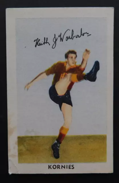 1951 Kornies Card Footballers in Action # 60 K Warburton Brighton VFA