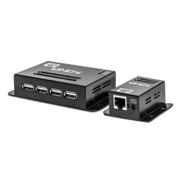 LINDY 50m 4 Port USB 2.0 Cat.5 Extender, USB over Ethernet Cat. 5/5e/6, 50m Exte