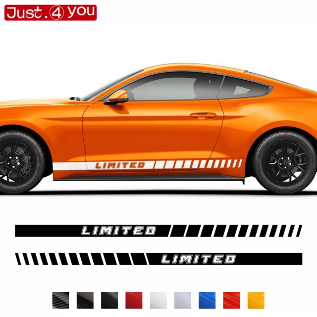 For Ford Mustang Shelby GT GT350 GT500 Car Door Side Rocker Panel  Stripe Decals