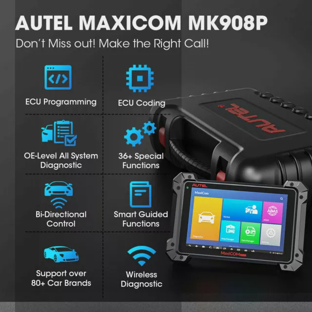 Autel MK908P OBD2 Scanner J2534 ECU Program BMW BENZ Pro Elite Upgrated MS908P 3