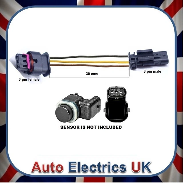 3 PIN CONNECTOR Parking Sensor Extension Plug Pigtail For Opel Vauxhall Vivaro EUR 154,01