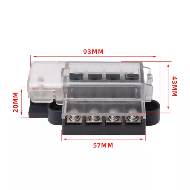 4 Way Blade Fuse Holder Box Compact Circuit & Cover Blue Sea Standard AU Stock 2