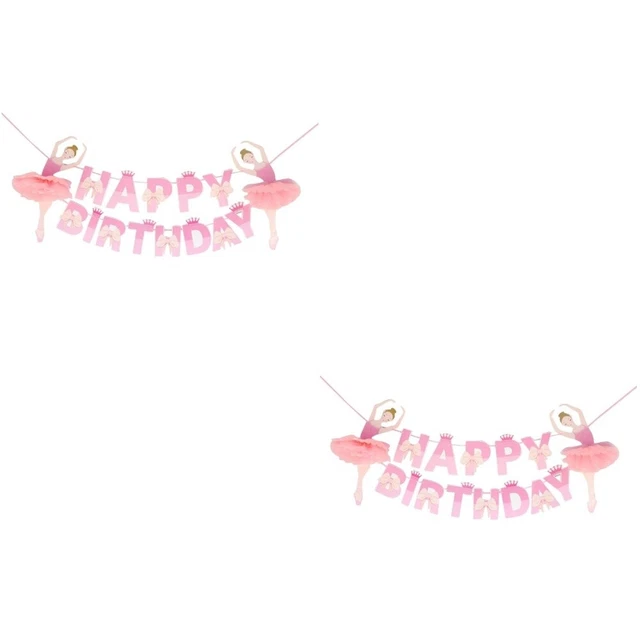 2 pcs Geburtstag Partei Flagge Mädchen Dance Party Banner