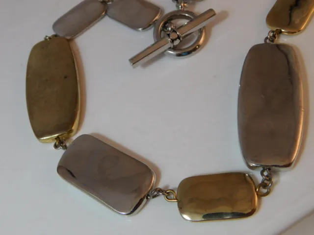 Modern Grob Silber Goldfarben Schwer 18 " Halskette Knebelverschluss 10g 56 3