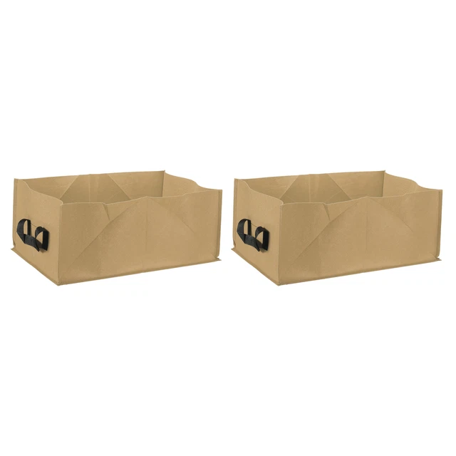 2Stk Stoff Pflanze wachsen Taschen mit Griffen, 19,7"x11,8"x7,9" Töpfe, Khaki