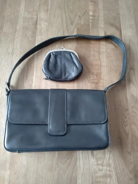 DEBENHAMS LADIES BLACK Leather Small Cross Body Handbag Good Used Condition 5.75 PicClick UK
