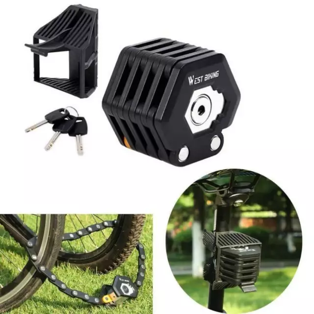 Serratura bicicletta 85 cm serratura pieghevole con supporto + 3x chiavi alto livello di sicurezza