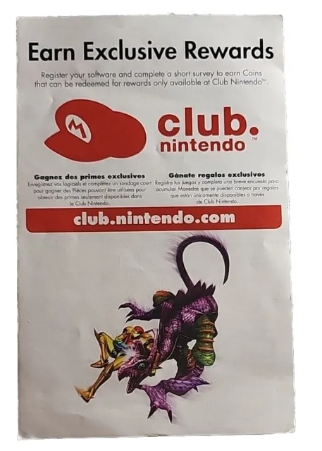 Nintendo Club Insert - Nintendo WII - Authentic Insert Only - Metroid