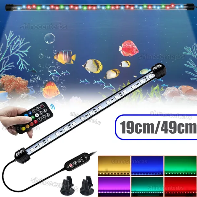 Aquarium Fish Tank RGB SMD LED Light Submersible Light Bar Strip Lamp W/ Remote