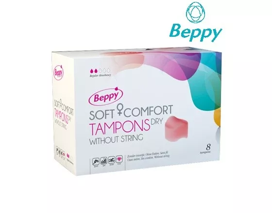 Beppy Soft Comfort Tampons Dry 8 Stück, fadenlos, rosa Schwamm - Tampon Schwämme