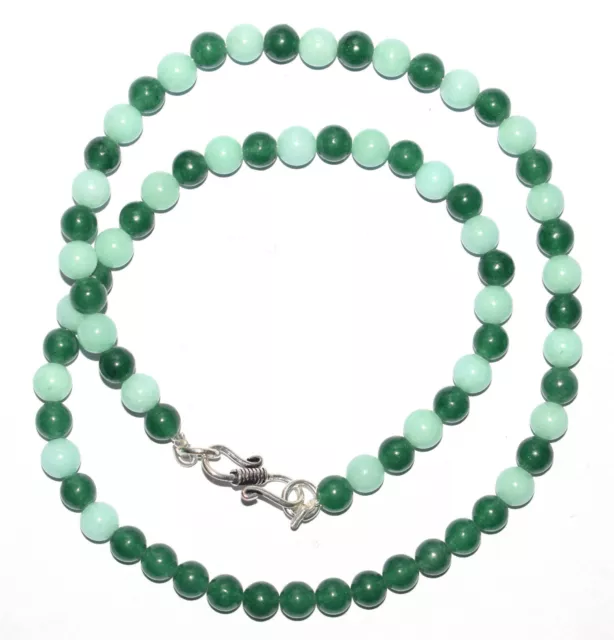 Naturel Sky-Green Jade Gemme Rond 6 MM Perles 30.5-102cm Brin Sterling Collier