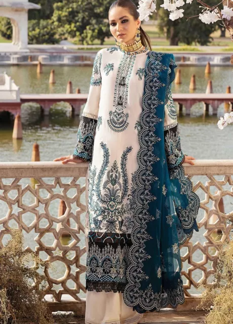 Pakistani Designer Embroiderd Chiffon Suit Unstitched Shalwar Kameez with Lining