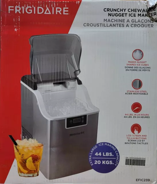 Frigidaire 44 lbs. Crunchy Chewable Nugget Ice Maker EFIC237, Black  Stainless Steel 
