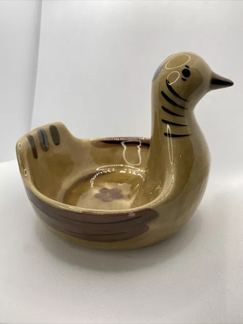 Mid Century Modern The California Cleminson Glazed Pottery Bird Chick Bowl