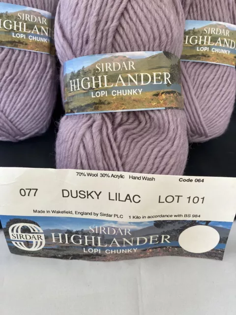 SIRDAR HIGHLANDER LOPI CHUNKY  DUSKY LILAC 250gms