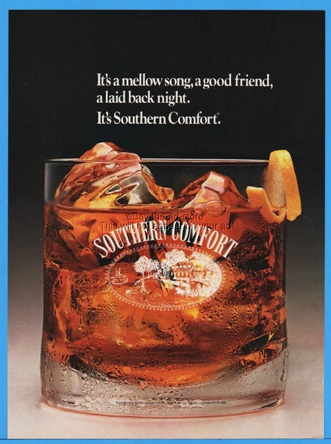 1992 Southern Comfort On The Rocks With Lemon SoCo Liqueur Magazine Print Ad