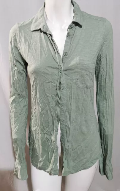 Camicia con colletto FAT FACE verde cotone a maniche lunghe con bottoni sul davanti taglia 6