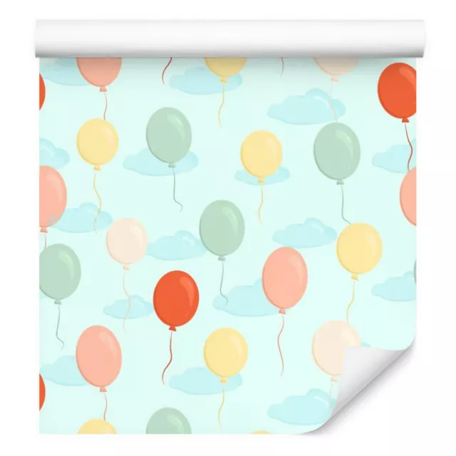 10m VLIES Tapeten Rollen Kinderzimmer Himmel Motiv Wolken Bunte Ballons XXL 3102