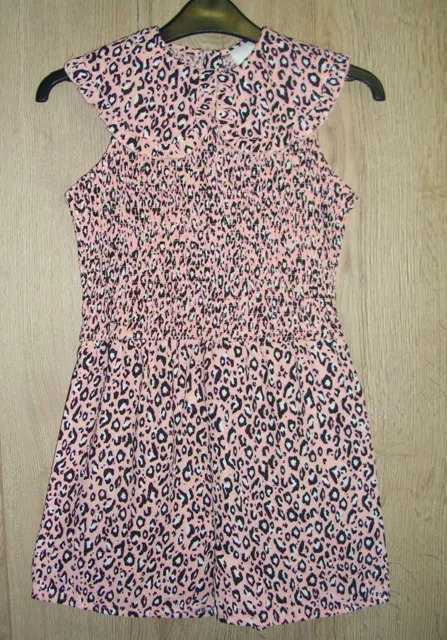 RIVER ISLAND Girls Pink Black Animal Print Playsuit Jump Suit Outfit Age 11